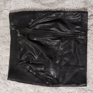 Haute Hippie Black Moto Leather Skirt Women's Size Small